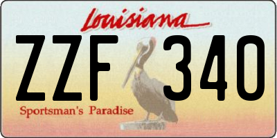 LA license plate ZZF340