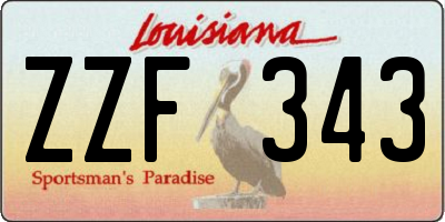 LA license plate ZZF343