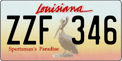 LA license plate ZZF346