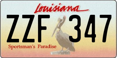 LA license plate ZZF347