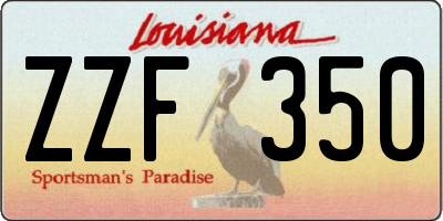 LA license plate ZZF350