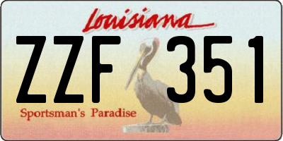 LA license plate ZZF351