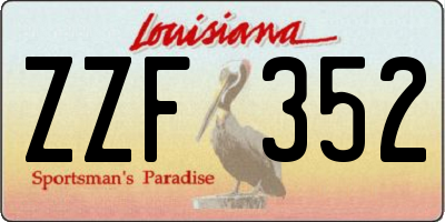 LA license plate ZZF352