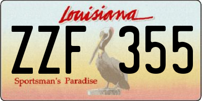 LA license plate ZZF355