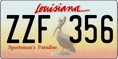 LA license plate ZZF356