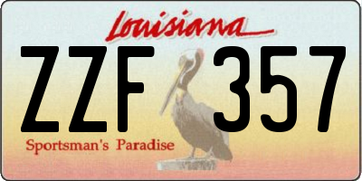 LA license plate ZZF357