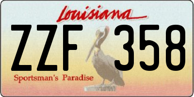 LA license plate ZZF358