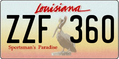 LA license plate ZZF360