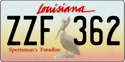 LA license plate ZZF362