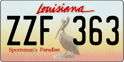 LA license plate ZZF363