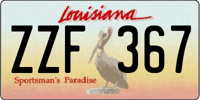 LA license plate ZZF367