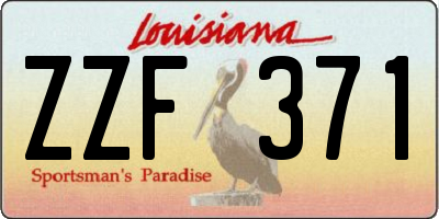 LA license plate ZZF371