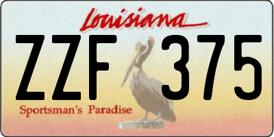 LA license plate ZZF375