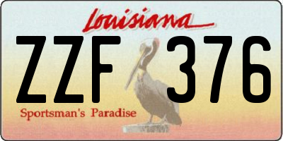 LA license plate ZZF376