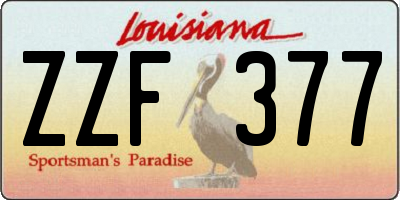 LA license plate ZZF377