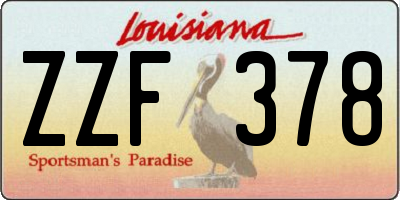 LA license plate ZZF378