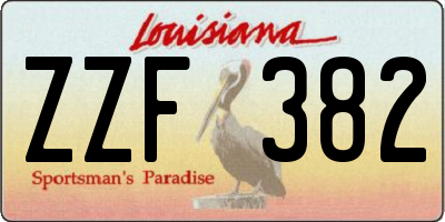 LA license plate ZZF382