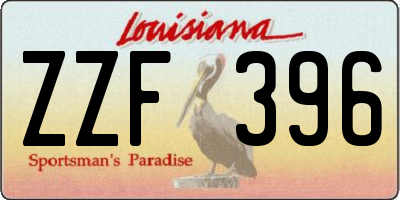 LA license plate ZZF396