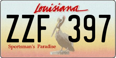 LA license plate ZZF397