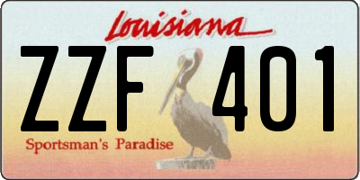 LA license plate ZZF401