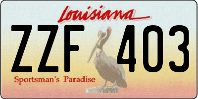 LA license plate ZZF403