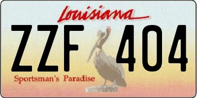 LA license plate ZZF404