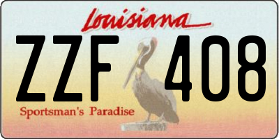 LA license plate ZZF408