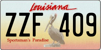 LA license plate ZZF409