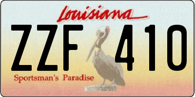 LA license plate ZZF410