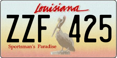 LA license plate ZZF425