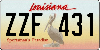 LA license plate ZZF431