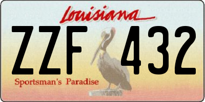 LA license plate ZZF432