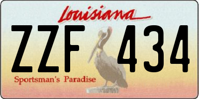 LA license plate ZZF434