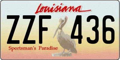 LA license plate ZZF436