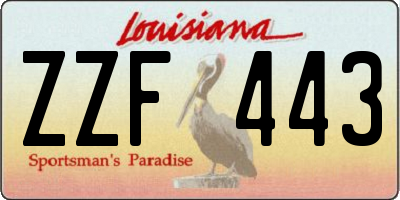 LA license plate ZZF443