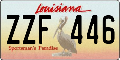 LA license plate ZZF446