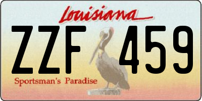 LA license plate ZZF459