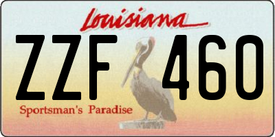 LA license plate ZZF460