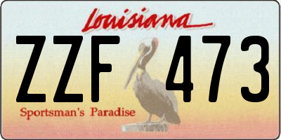 LA license plate ZZF473