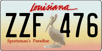 LA license plate ZZF476