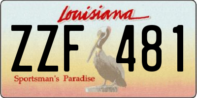 LA license plate ZZF481