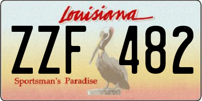 LA license plate ZZF482