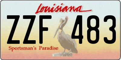 LA license plate ZZF483