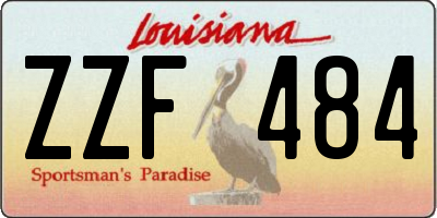 LA license plate ZZF484