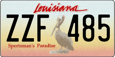 LA license plate ZZF485