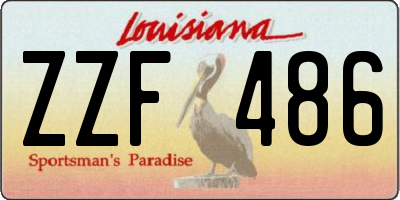 LA license plate ZZF486