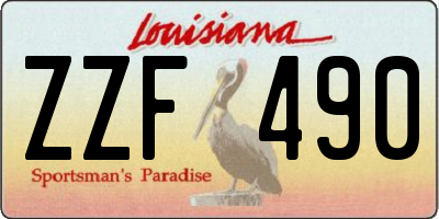 LA license plate ZZF490