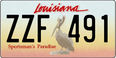 LA license plate ZZF491