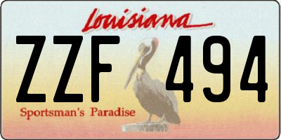 LA license plate ZZF494