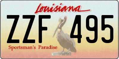 LA license plate ZZF495